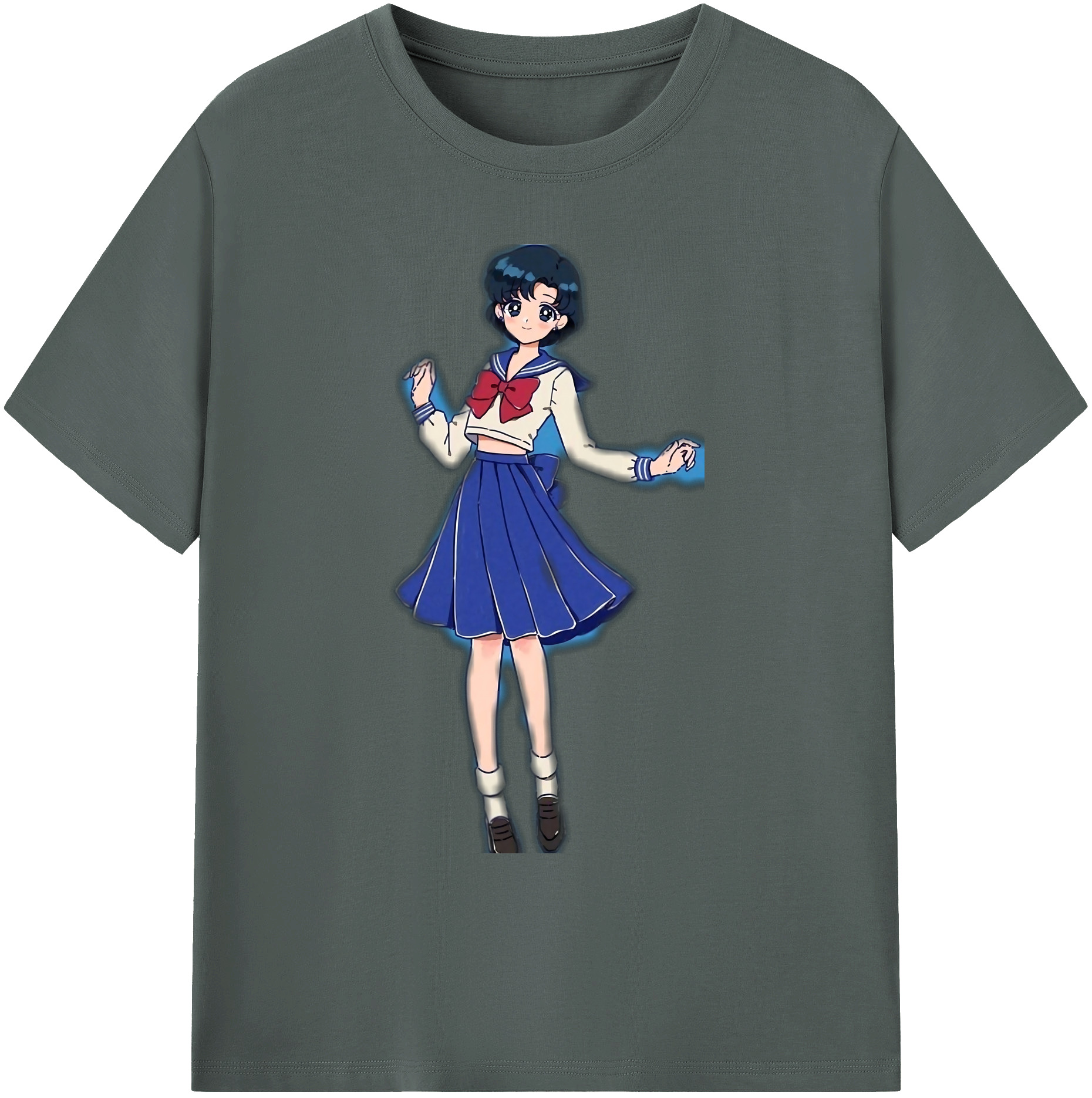 （画像用） 美少女戦士セーラームーン 水野 亜美 みずの あみ Sailor Moon Mizuno Ami 綿100％ メンズ半袖Tシャツ｜肌触りやわらか＆通気性